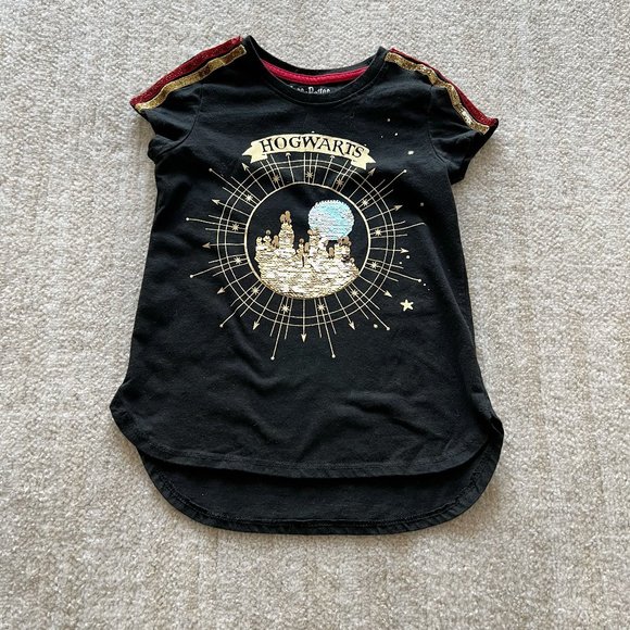 Warner Bros. Other - Harry Potter Hogwarts Tee Shirt Top M 7-8 Kids Sequin Bling